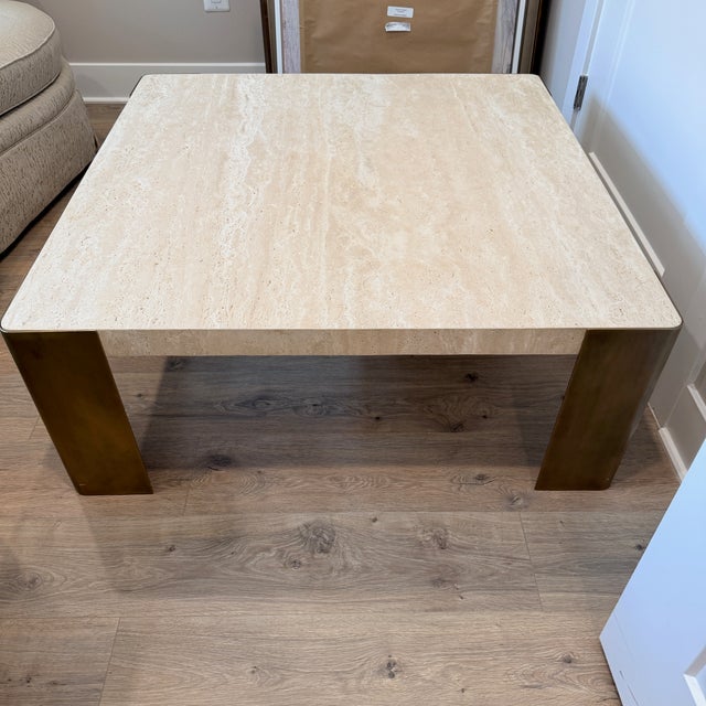 Uttermost Caress Travertine Coffee Table Travertine is such an appealing material and it is the star of this modern coffee...