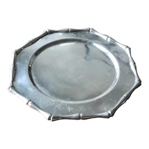 1980s Tennis Tournament Trophy Platter With Bamboo Border-Engraved and Awarded Jakarta, Indonesia 1987
