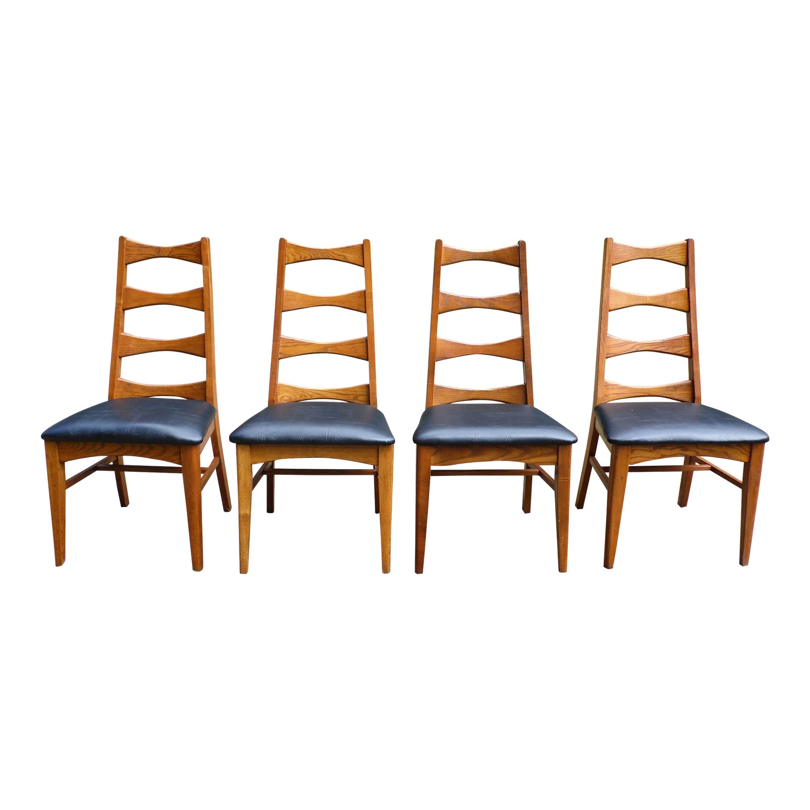 Vintage Set of 4 Mid Century Modern Solid Oak Dining Chairs Liberty Chairs Chairish