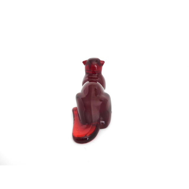 1980s Art Deco Style Amberina Glass Stalking Panther Figurine by Royal Hickman for Hca For Sale - Image 4 of 5