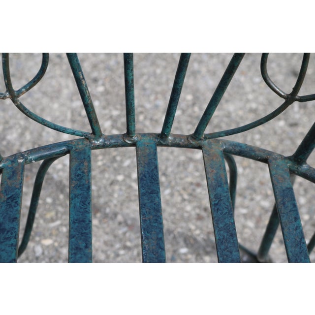 Late 20th Century Late 20th Century Iron Patio Dining Set With Square Table and 4 Chairs Attributed to Frontgate For Sale - Image 5 of 11