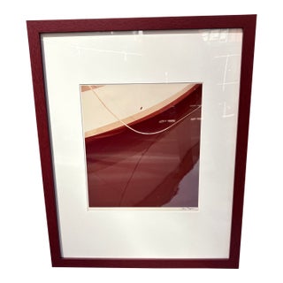 Anne Sager Boat Reflections Original Framed Print For Sale