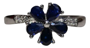 The Shadetree: Ladies 14K Sapphire and Diamond Floral Ring