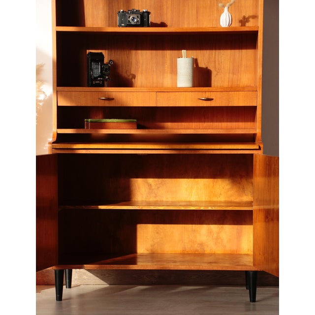 Danish Teak Bookcase with Secretary, 1960s For Sale - Image 4 of 18