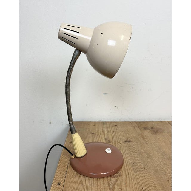 1960s Vintage Industrial Gooseneck Table Lamp, 1960s For Sale - Image 5 of 17