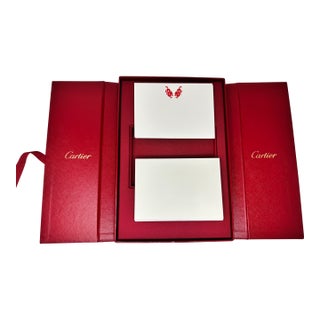 Cartier Paris Luxury Stationery Set, Red Dragons Design, France, 1990s For Sale