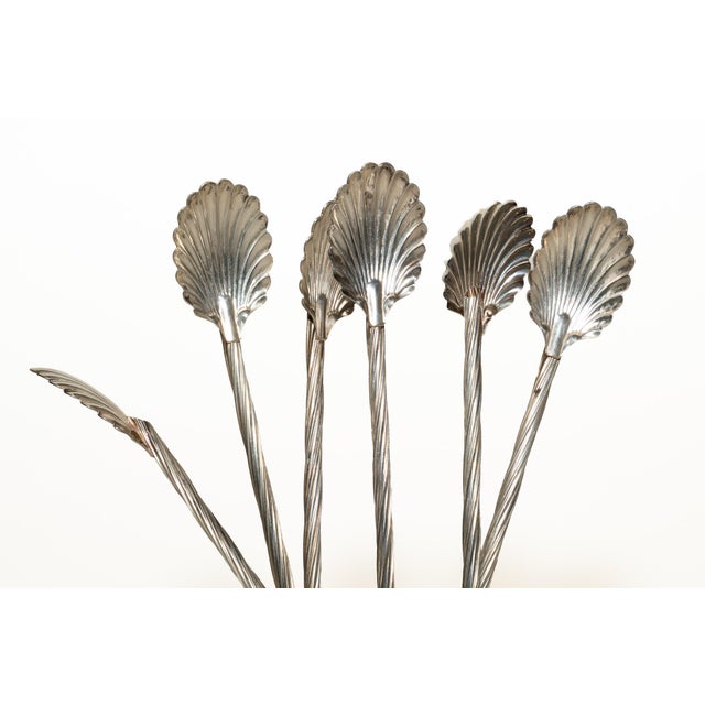 These delightful vintage sterling silver clam shell ice tea spoons which are also a duality of straws are from the 1960's....