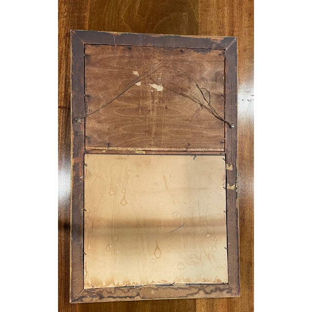 19th C. Gilt Mirror With Hand Painted Fashion Print For Sale In Washington DC - Image 6 of 7