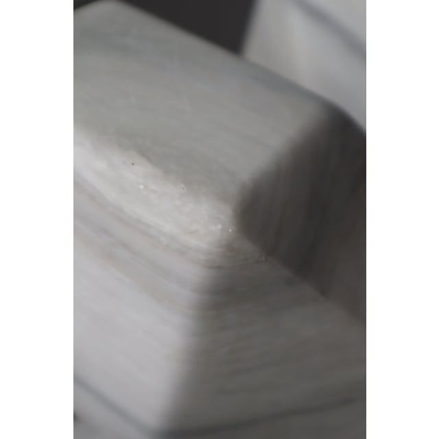 Double Cross Sculpture in White Italian Marble, 1980s For Sale - Image 6 of 18