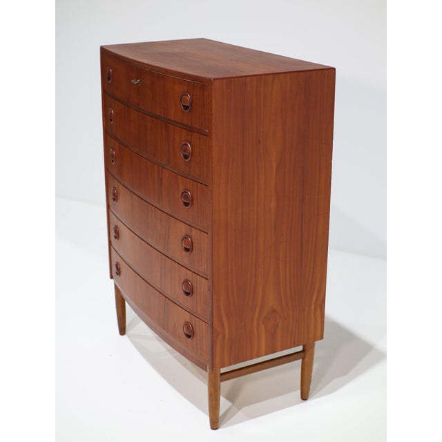 Curved Chest of Drawers in Teak by Kai Kristiansen, Denmark, 1960s For Sale - Image 6 of 17