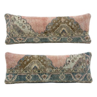 Bohemian Turkish Bedding Rug Pillow Cover 15'' X 47'' & 16'' X 47'' - Set of Two For Sale