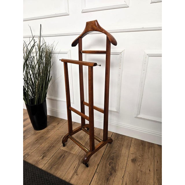 Vintage Italian Wooden Valet Stand, 1970s For Sale - Image 4 of 10