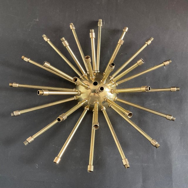 Large Mid-Century Modern Snowball Ceiling Lamp in Glass and Brass by Emil Stejnar for Rupert Nikoll, 1950s For Sale - Image 13 of 18