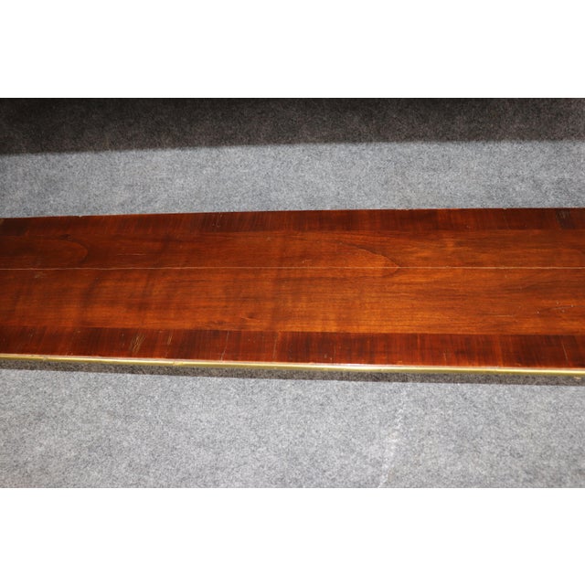 20th C. French Louis XVI Style Brass Mounted Marble Top Sofa Console Table For Sale - Image 11 of 15