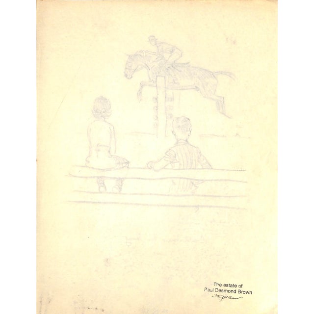 Traditional Original 1944 Pencil Drawing From Hi, Guy! The Cinderella Horse by Paul Brown 25 For Sale - Image 3 of 6