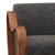 Wood Ribbon Wood & Dark Boucle Art Deco Arm Chair For Sale - Image 7 of 7
