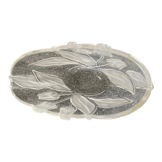 Oval Bowl With Tulips Motif For Sale