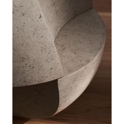 Contemporary Hathor Table Lamp in Saint Rafael Stone and Brass by Farrah Sit For Sale - Image 3 of 12