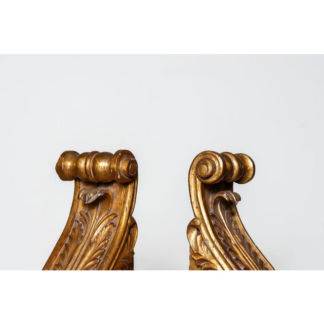 Pair of 19th Century European Giltwood Acanthus Corbels For Sale - Image 14 of 15