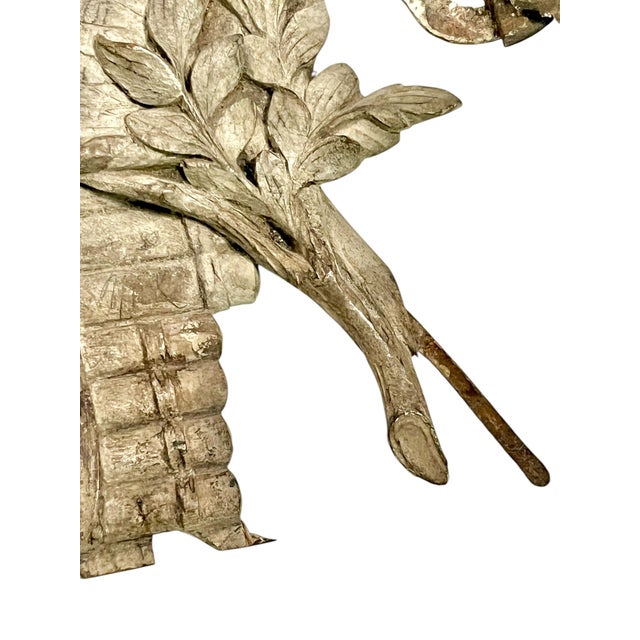 Mid 19th Century Pair of Hand Carved Wood French Provincial Wall Plaques Featuring a Bird Nest and Musical Instrument For Sale - Image 12 of 18