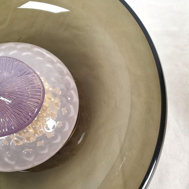 Pair of 1990s Brown Glass Mid-Century Modern Sconces For Sale - Image 9 of 12