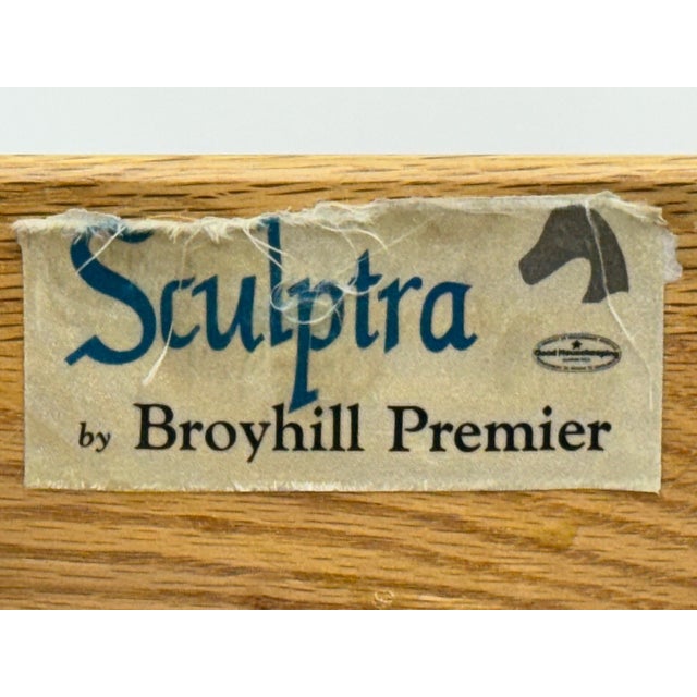 Broyhill Sculptra Mid-Century Modern Walnut Credenza Lower Height / Tv Stand For Sale - Image 10 of 11
