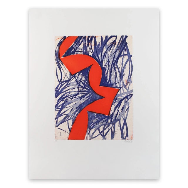 Contemporary Abstract Aquatinte on Paper Print "17m6g-2017" by Alain Clément For Sale