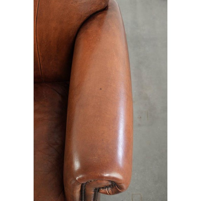 Vintage Sheepskin Armchair with Decorative Studs For Sale - Image 8 of 15