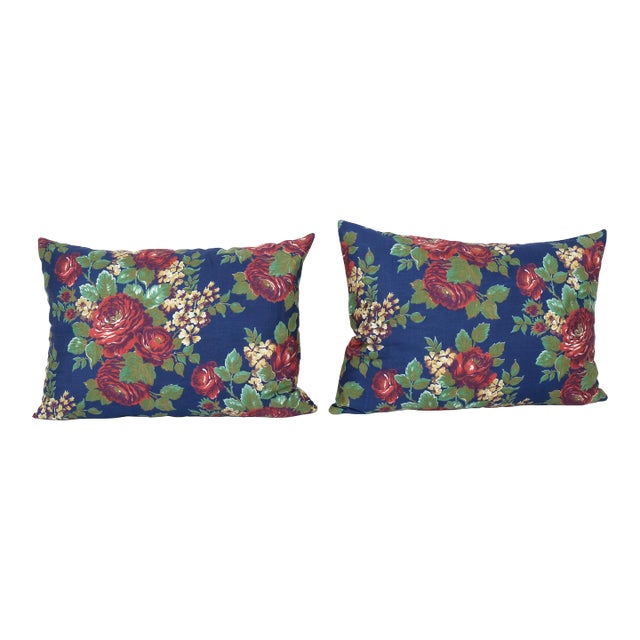 Turkish Blue Floral Pillow Cover a Pair Chairish