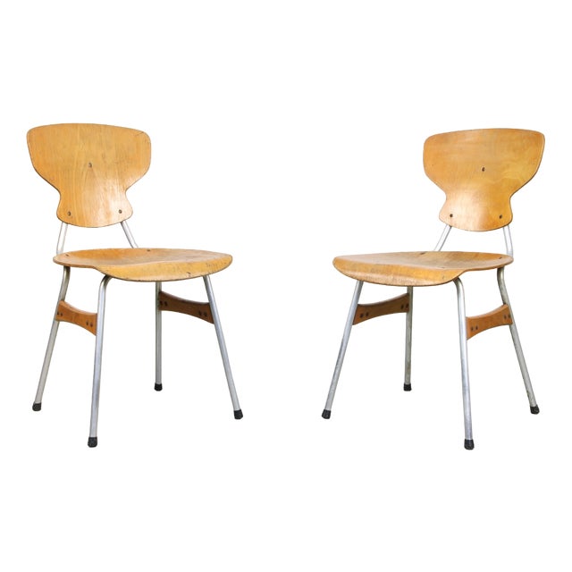 Set of Mid-Century Plywood Desk Chairs by Niko Kralj for Stol Kamnik For Sale