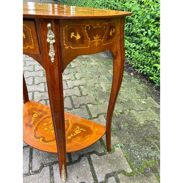 Bronze 1980 French Louis XVI Mahogany Bronze Side Table For Sale - Image 8 of 10