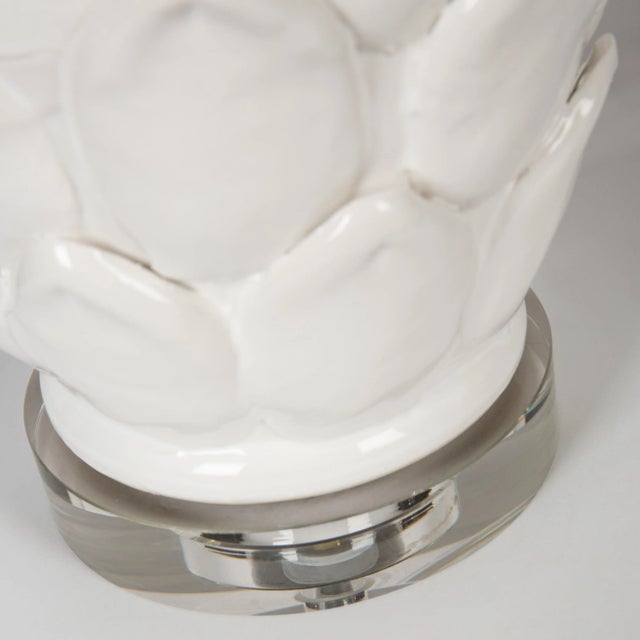 Contemporary Bradburn Home 29" Artichoke Leaf Column In White Decor For Sale - Image 3 of 6