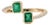 14k Gold Open Bypass Octagon Cut Emerald & Diamond Toi Et Moi Ring Size 7 For Sale