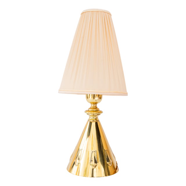 Art Deco Table Lamp with Fabric Shade, Vienna, Austria, 1920s For Sale