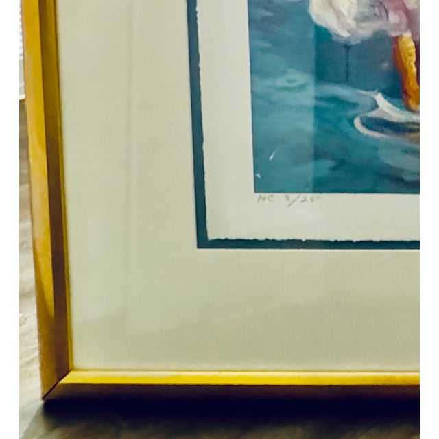 1980s John Asaro "Beach at Del Mar" Custom Frame, Signed & Numbered Hc 8 of 25 Serigraph For Sale - Image 4 of 8