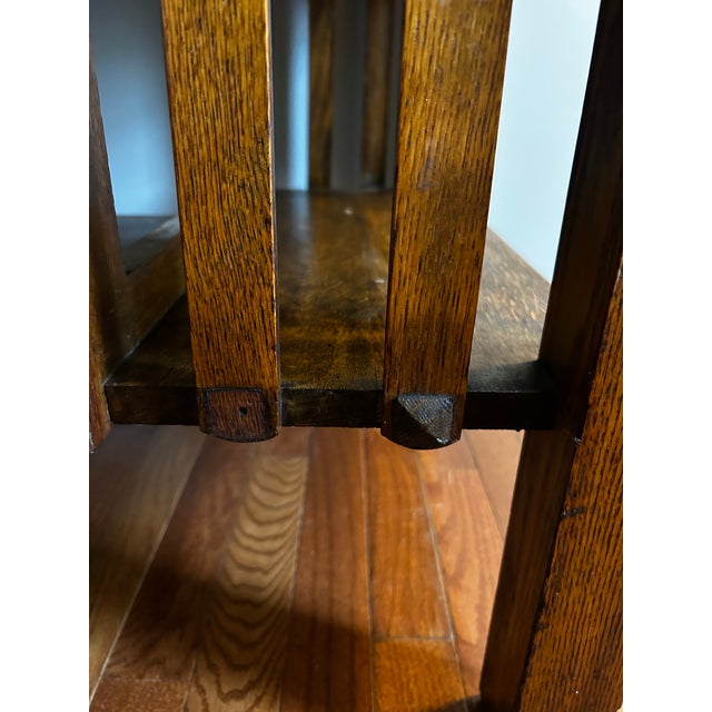 Antique Mission Style Five Drawer Oak Writing Desk by Bourn & Hadley Co. For Sale - Image 9 of 12