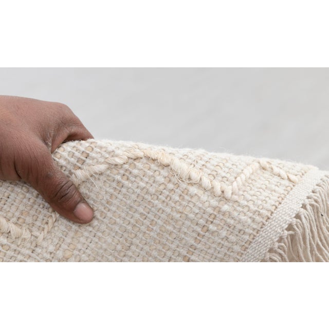 Bohemian White Jute Flatweave Rug Hand Woven, Boho Scandinavian Decor 8x10Ft. For Sale - Image 6 of 12