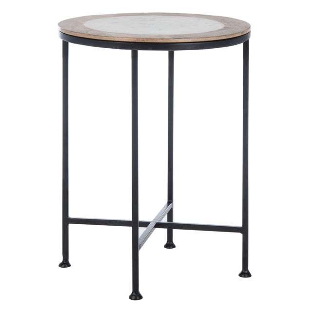 Lumi Agate Accent Table in White / Black For Sale In Philadelphia - Image 6 of 7
