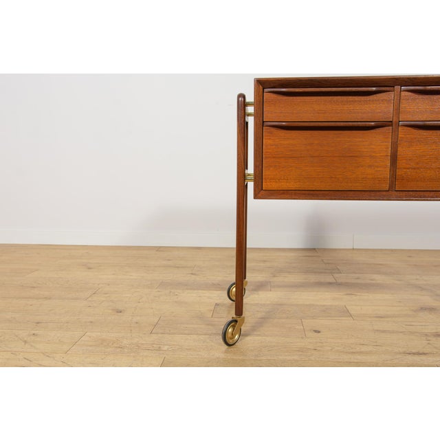 Mid-Century Modern Teak Serving Trolley on Castors, Denmark, 1960s For Sale - Image 11 of 18