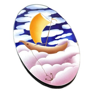 "Sailboat in the Sky", Art Deco Covered Box. For Sale