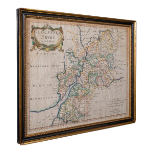 Antique Gloucestershire Map, Atlas, English, Robert Morden, Cartography, c.1700