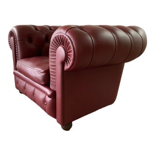 Poltrona Frau “Chester” Armchairs in Oxblood Red Leather For Sale