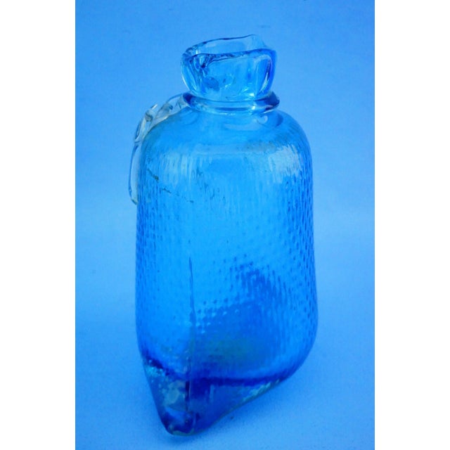 Vintage Bag-Shaped Vases in Sea Blue Murano Glass from Cenedese Glassworks, Italy, 1970s, Set of 2 For Sale - Image 9 of 18