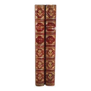 Early 19th Century La Fontaine's Tales by Jean de La Fontaine Leather Books - Set of 2