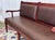 Maroon English Bench in Beech and Imitation Leather, 1990s For Sale - Image 8 of 12