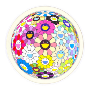 Takashi Murakami, Prayer, Hand Signed Lithograph, Edition of 300, Custom Circular Frame, 2018