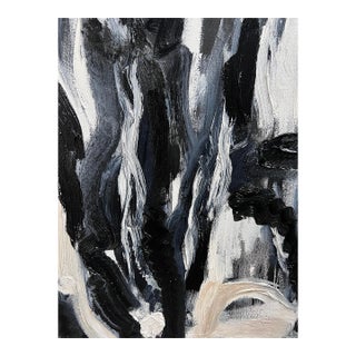 "Breaking Through" Contemporary Monochromatic Abstract Expressionist Oil Painting by Monica Shulman For Sale