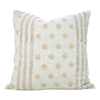 Fabdivine Artisan Block Printed Viscose Linen Pillow Cover 12x20 – Happy Bloom Decorative Lumbar Case For Sale