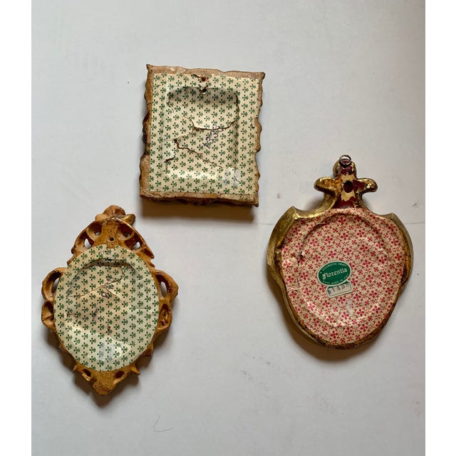Vintage Miniature Florentine Gilded Framed Art Collection Set of 3