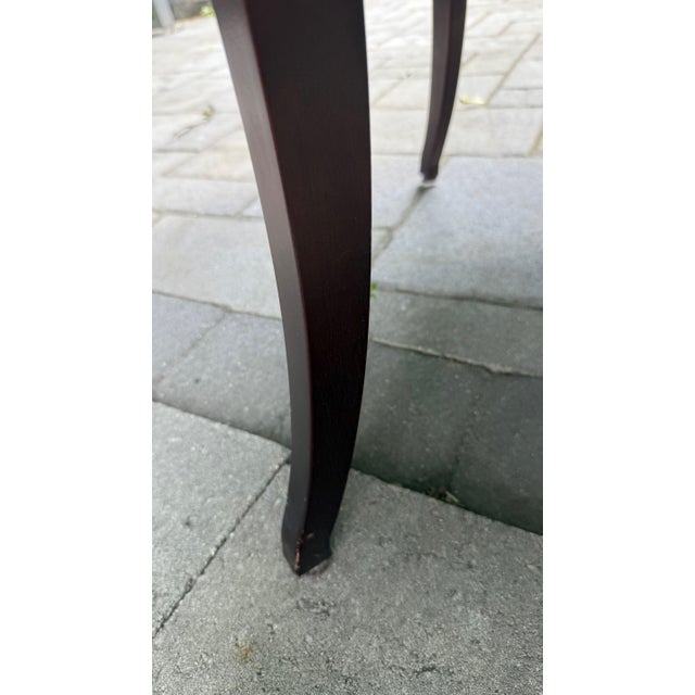 Barbara Barry for Baker Fluted Edge Mahogany Round Entry Table For Sale - Image 11 of 12